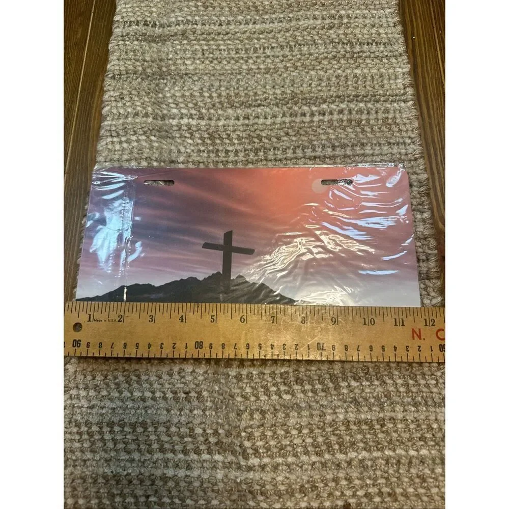 Cross Sunset Novelty License Plate 6 x12 New